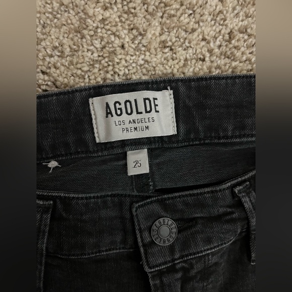AGOLDE Chloe Low Rise Slim Jean Sz 25 Chelsea Washed Black - Picture 6 of 11